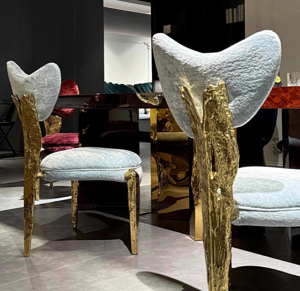Sculptural Brass Frame Dining Chair