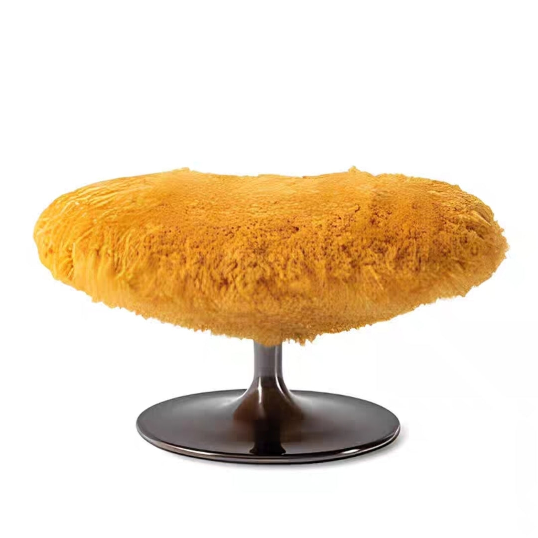 Fluffy Swivel Lounge Chair & Ottoman