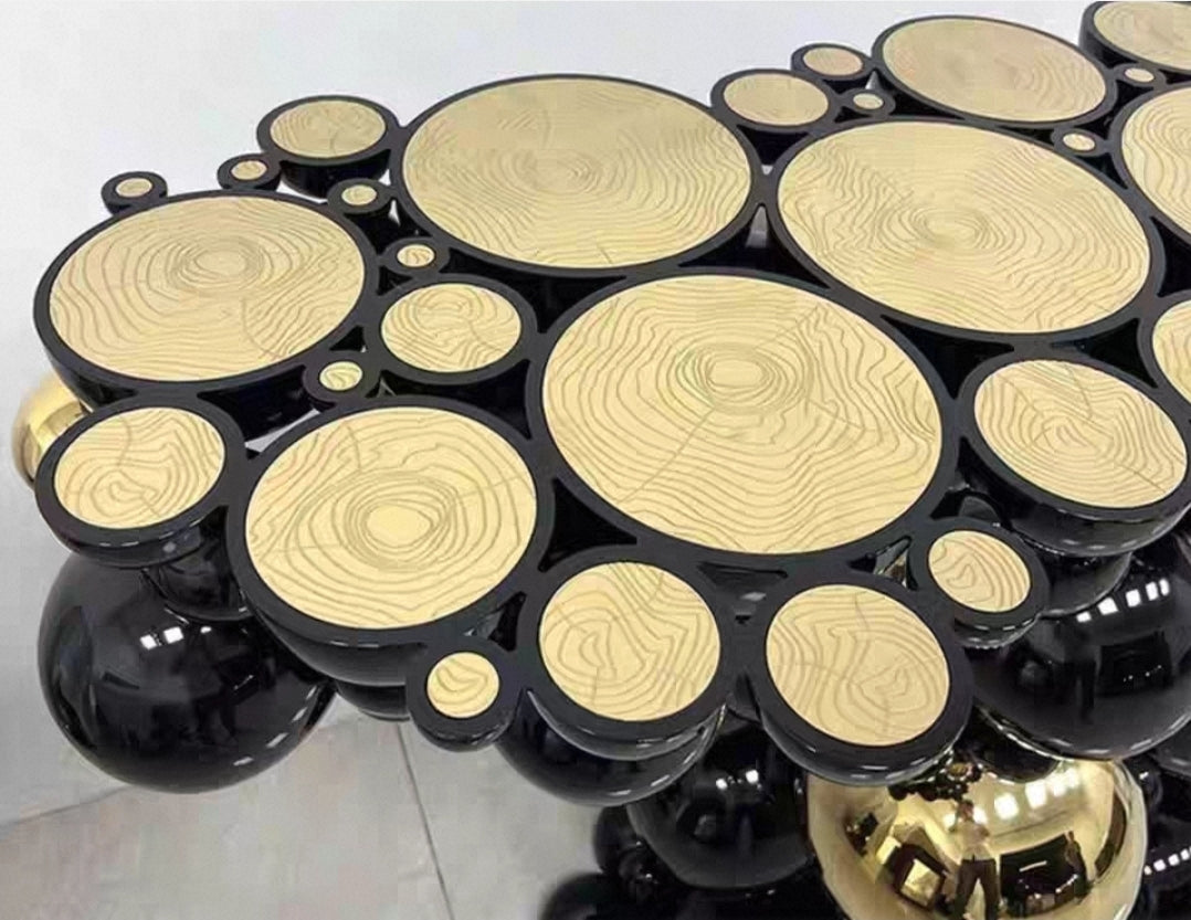 Sculptural Stainless Steel Bubble Console Table – Studio Edition