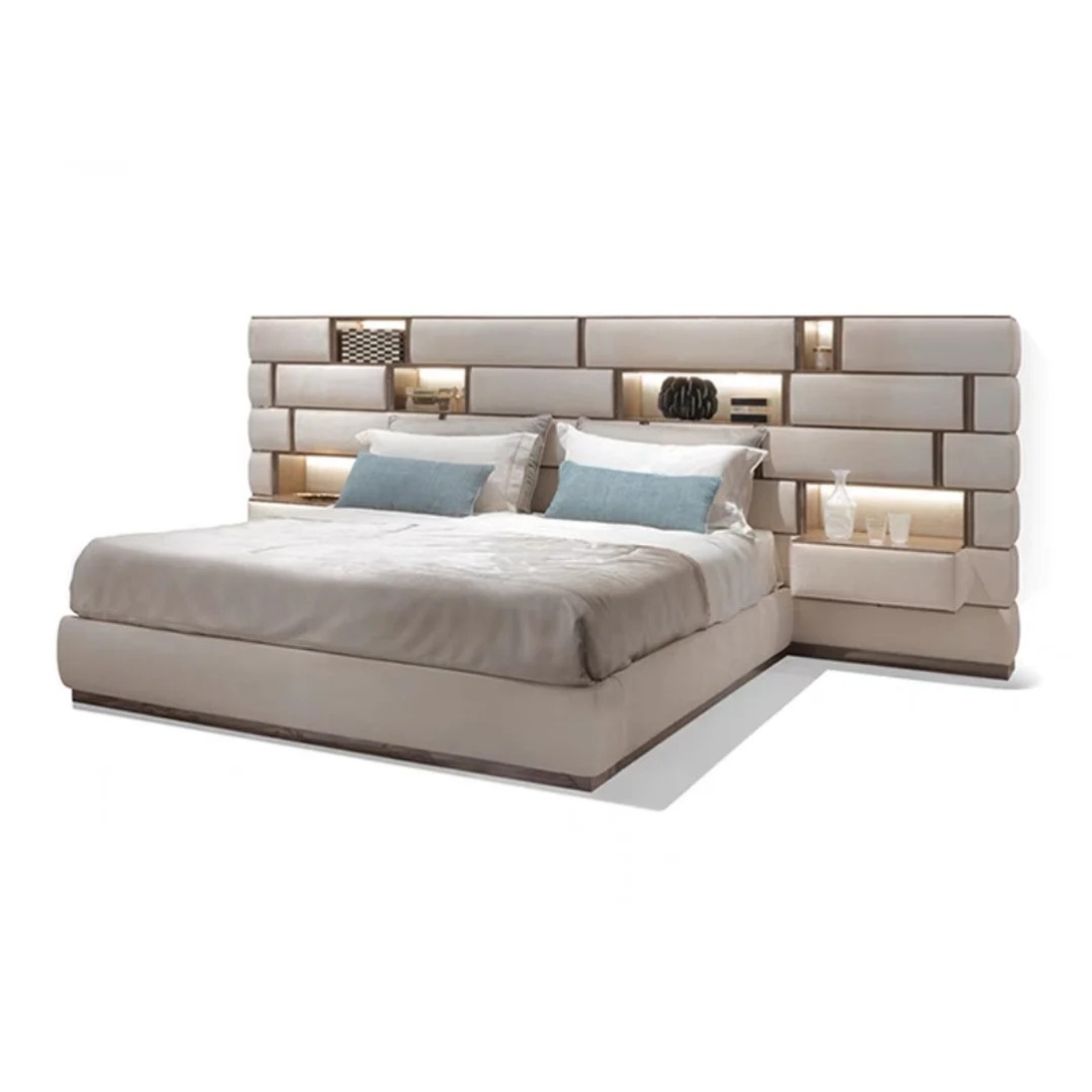 Modular Wall Bed with Built-In Display Panels – Italian Designer Style (1.8m)