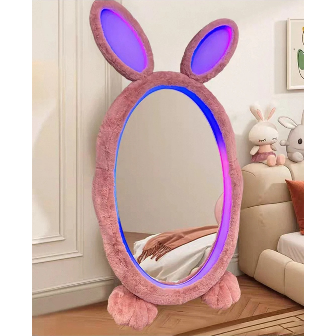 Bunny LED Full-Length Mirror — Kawaii Standing Mirror with RGB Lights