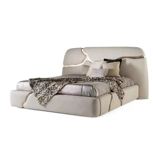 Italian Designer Leather Bed - Modern Statement