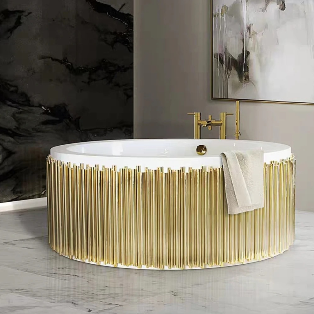 Aurora Soak Tub - Round Brass