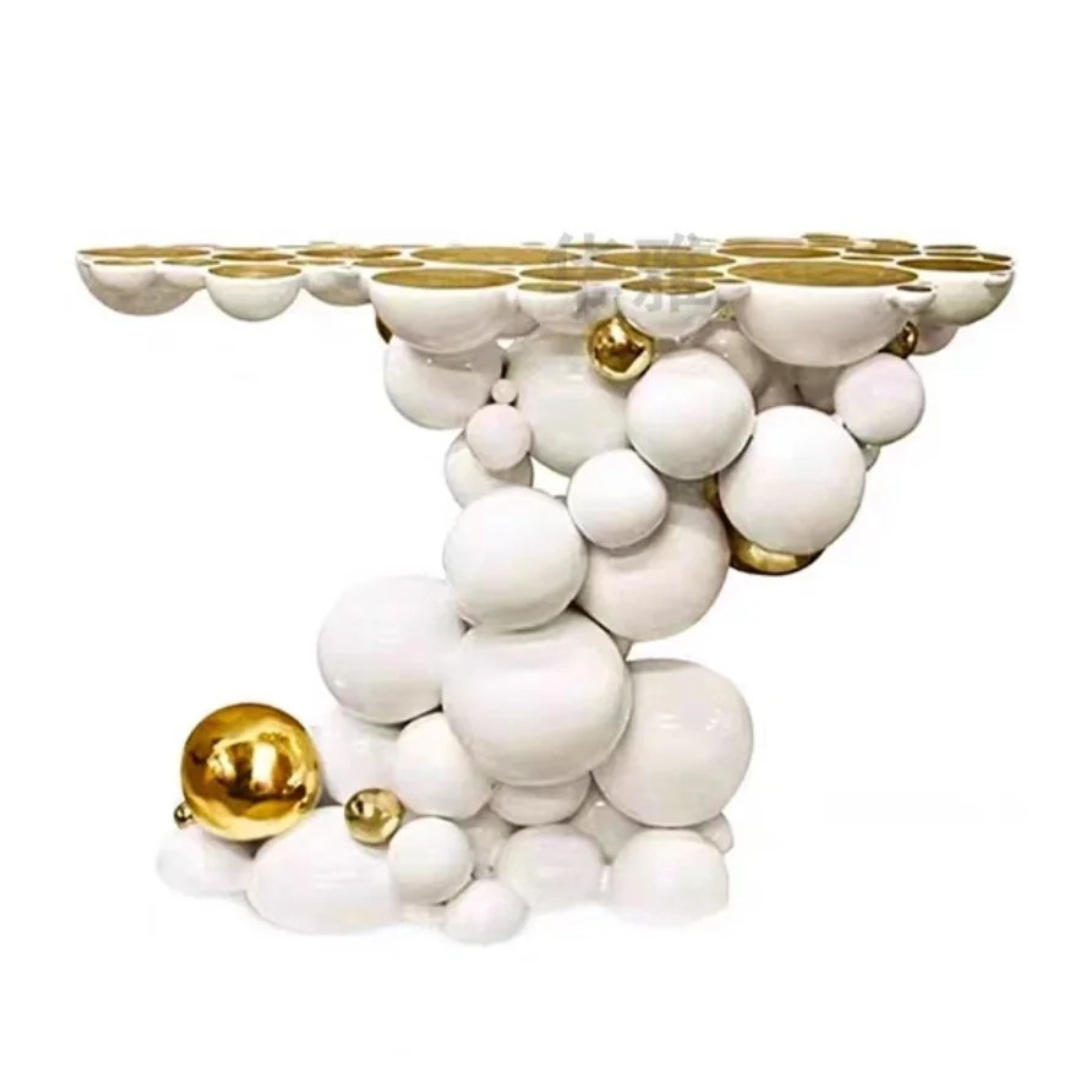 Sculptural Stainless Steel Bubble Console Table – Studio Edition