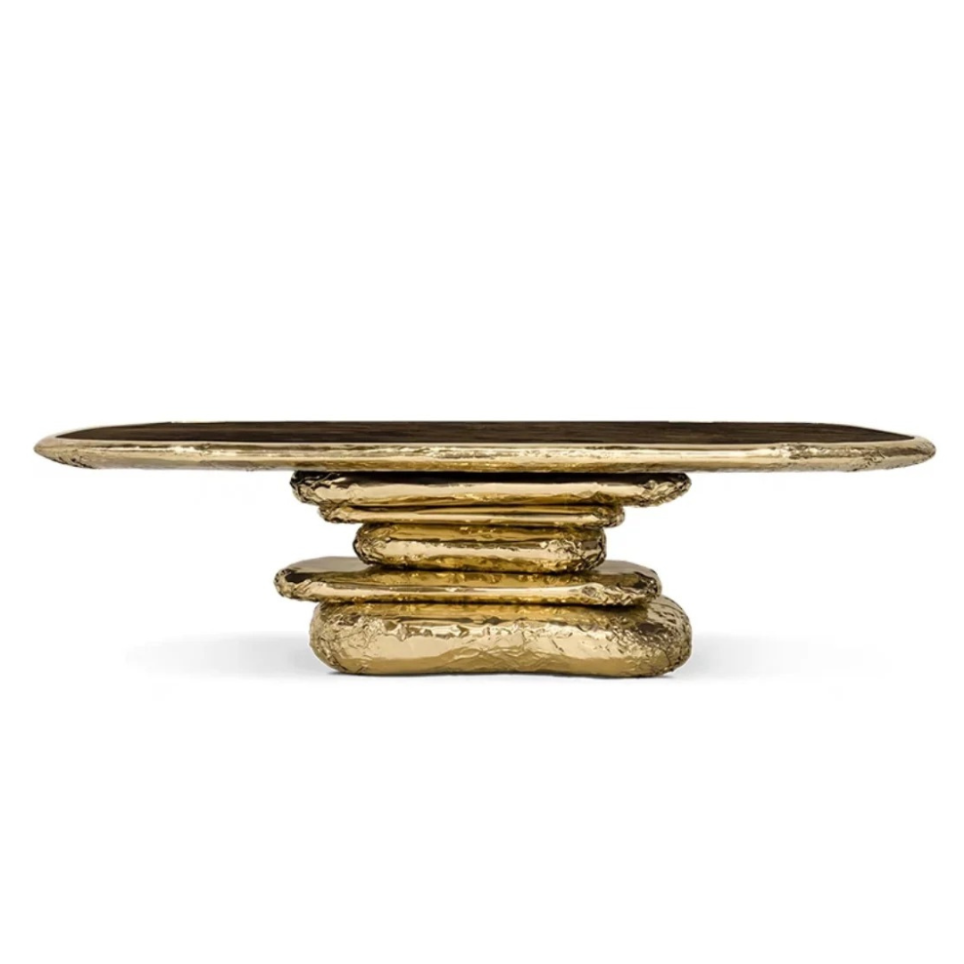 Polished Brass Dining Table
