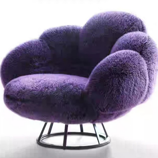 Petal Plush Swivel Chair – Orchid Bloom