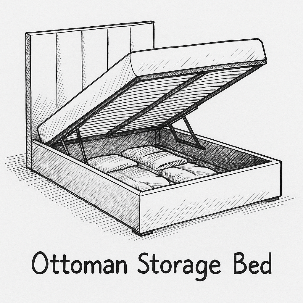 Modular Wall Bed with Built-In Display Panels – Italian Designer Style (1.8m)