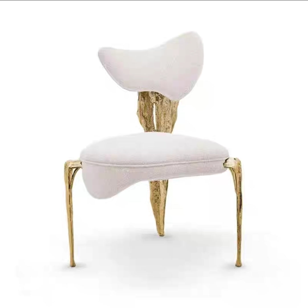 Sculptural Brass Frame Dining Chair
