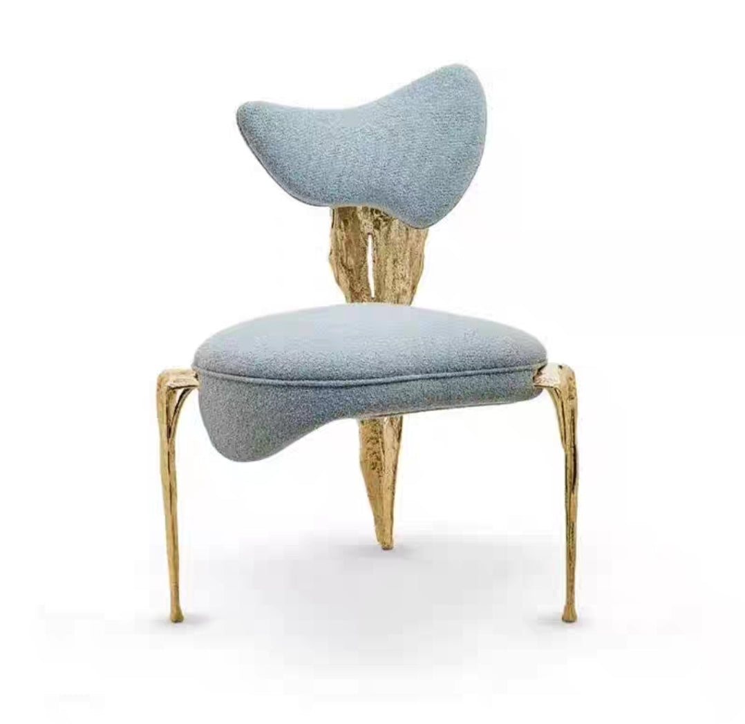 Sculptural Brass Frame Dining Chair