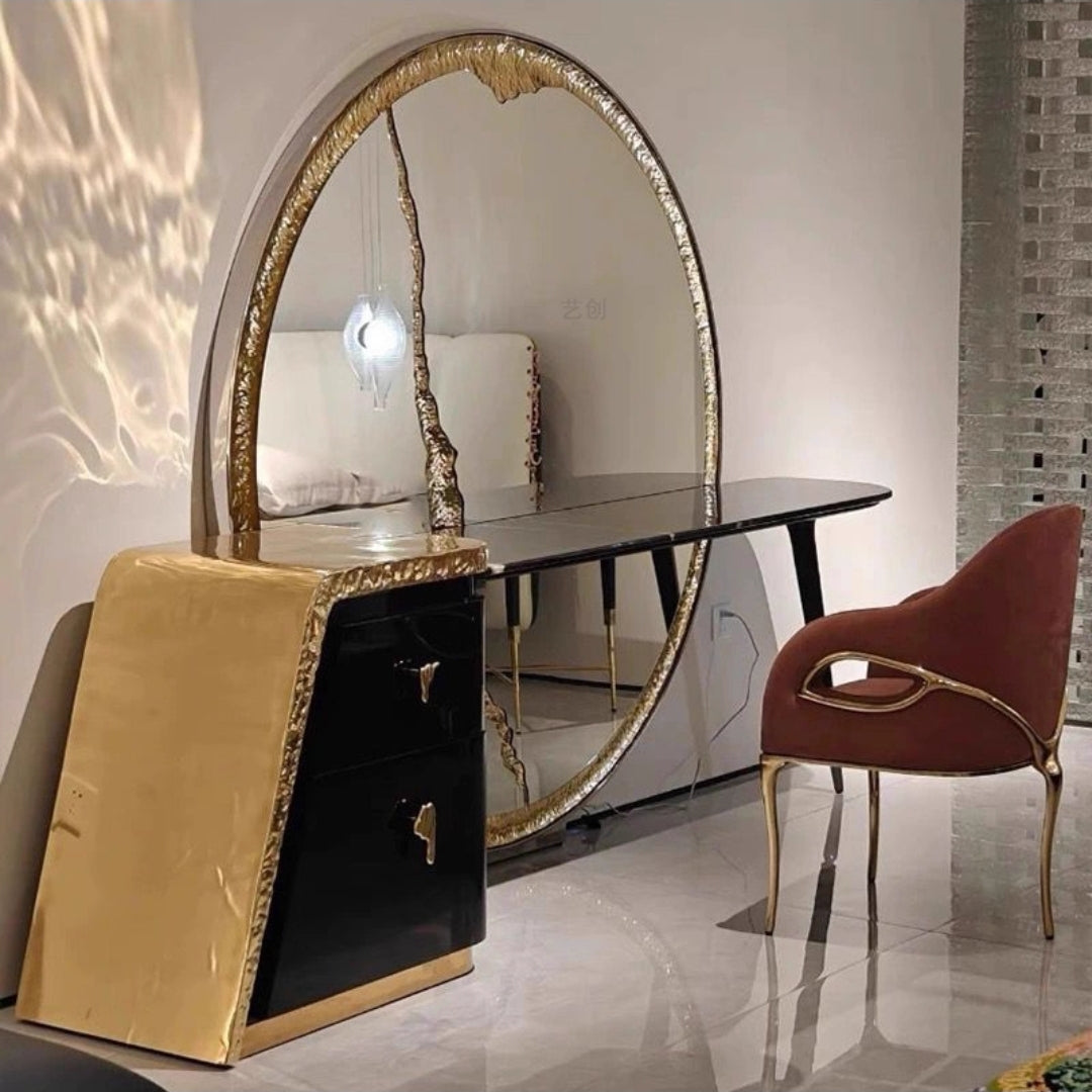 Sculptural Brass & Mirror Vanity Set – Custom Handcrafted Luxury – Custom Made