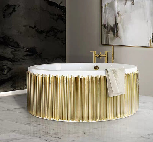 Aurora Soak Tub - Round Brass