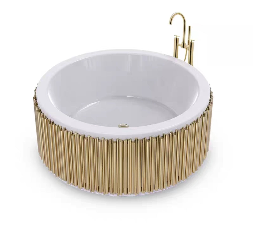Aurora Soak Tub - Round Brass