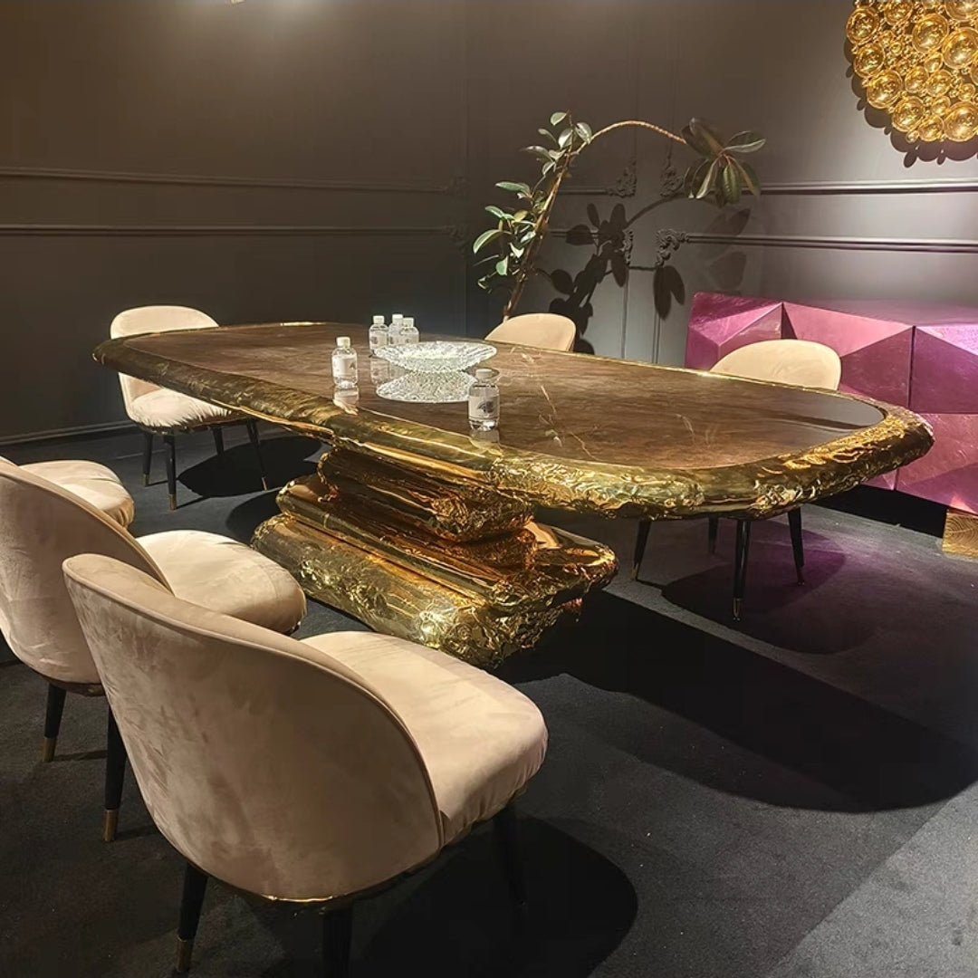 Polished Brass Dining Table