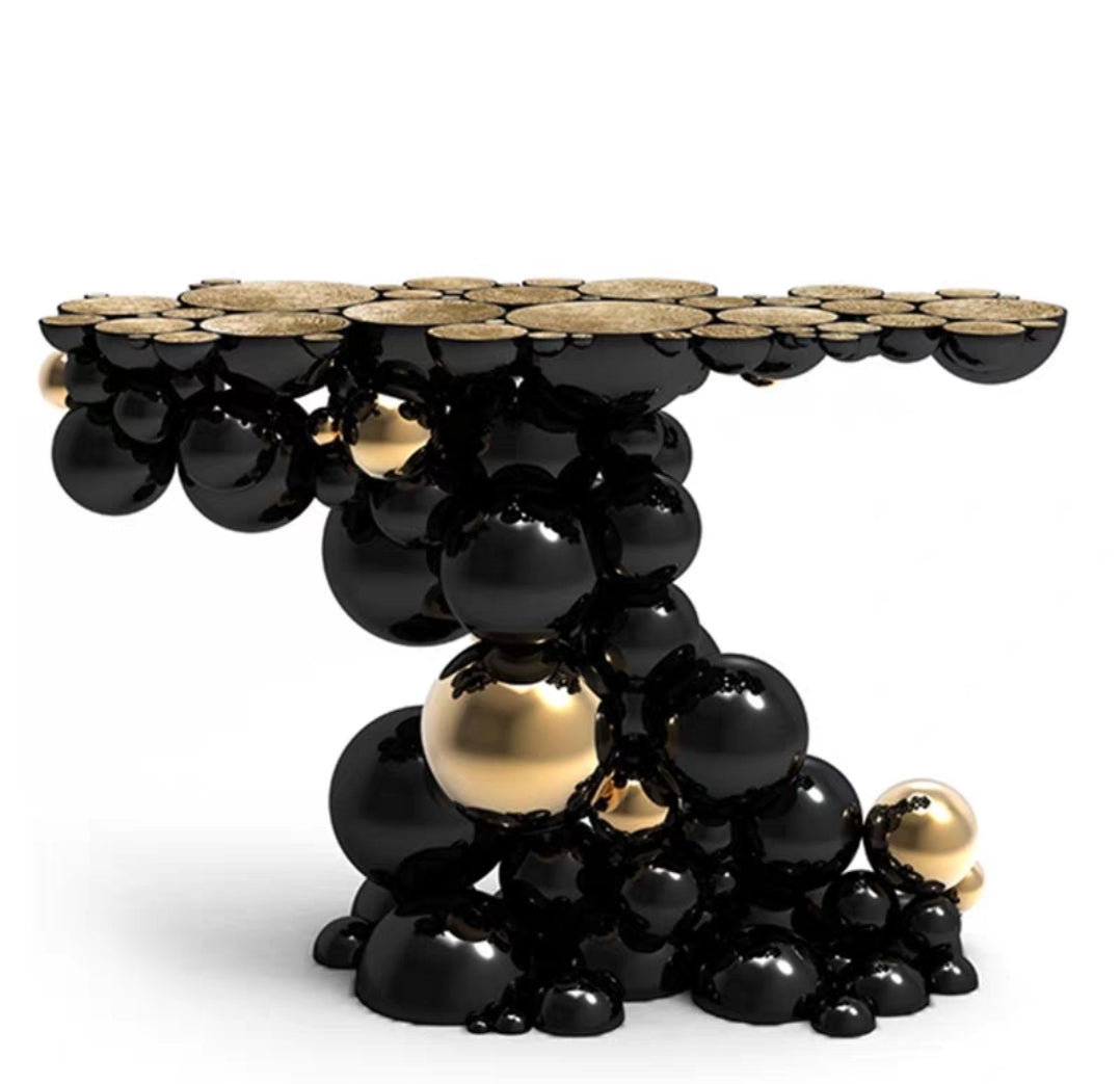 Sculptural Stainless Steel Bubble Console Table – Studio Edition