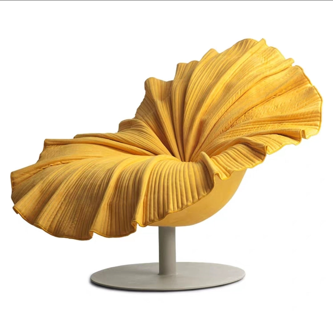 Artisan Sculptural Petal Accent Chair — Custom Color Options