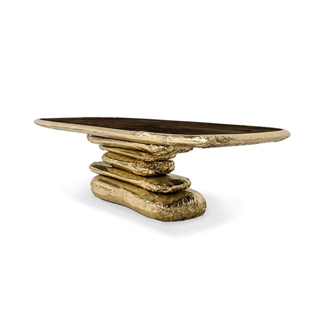 Polished Brass Dining Table