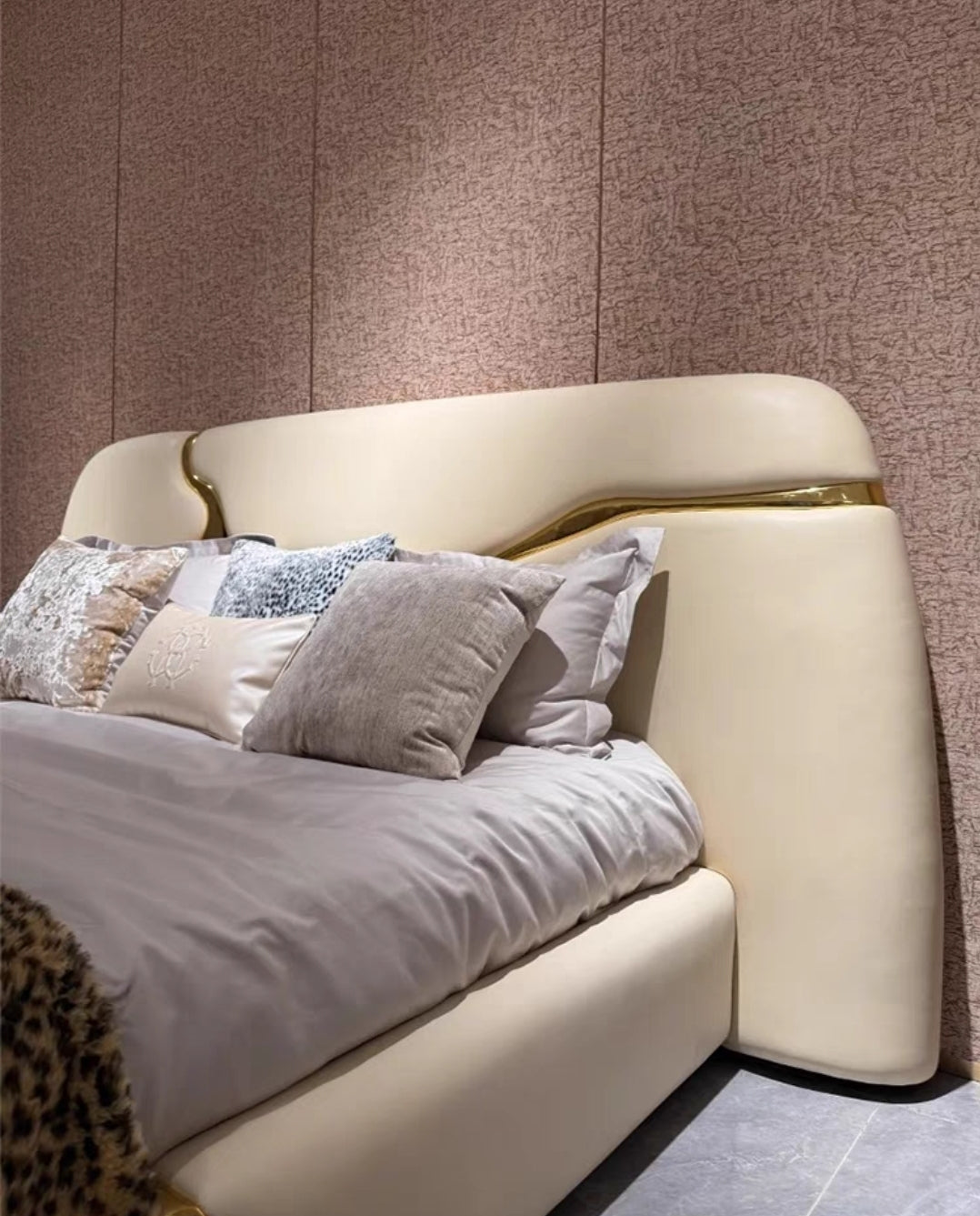 Italian Designer Leather Bed - Modern Statement