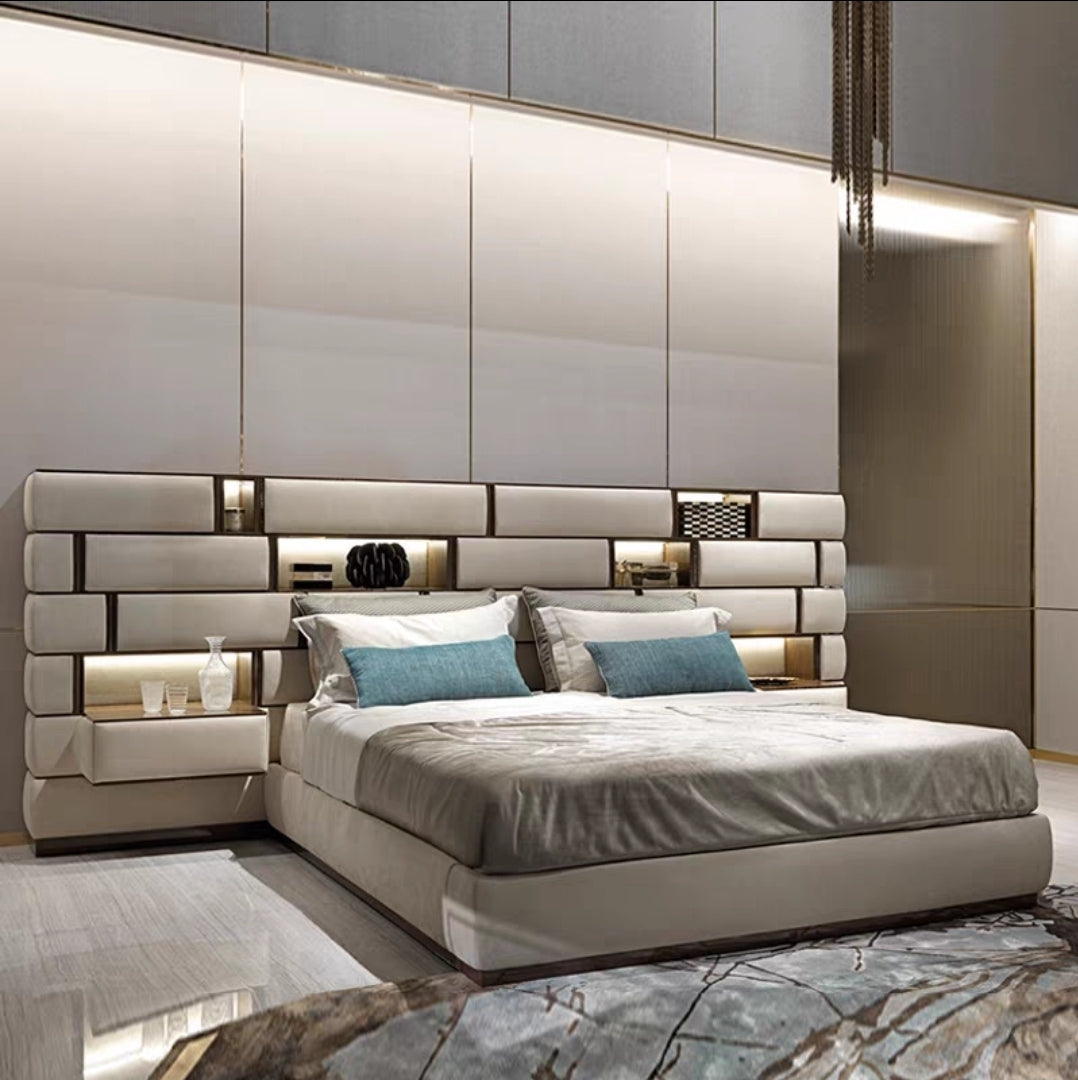 Modular Wall Bed with Built-In Display Panels – Italian Designer Style (1.8m)