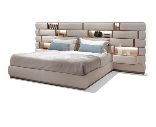 Modular Wall Bed with Built-In Display Panels – Italian Designer Style (1.8m)
