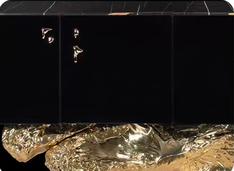 Sculptural Brass Base Credenza – Artisan Edition