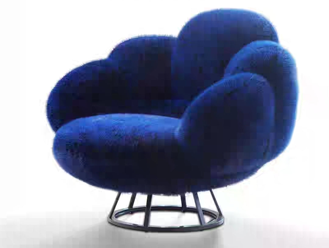 Petal Plush Swivel Chair – Orchid Bloom