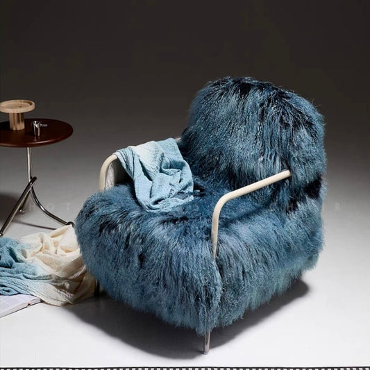 Shearling Accent Chair – Italian-Inspired Sculptural Lounge Armchair