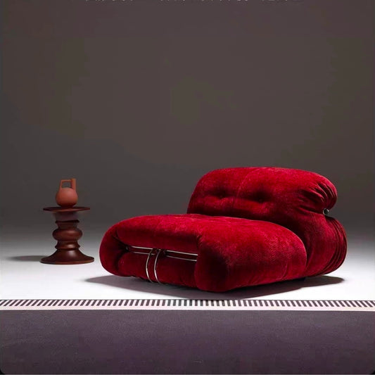 Sculptural Lounge Chair with Stainless Steel Frame – Italian-Inspired Designer Accent Chair