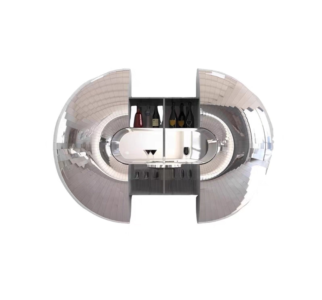 Folding Mirror Wall Bar – Luxury Hidden Storage